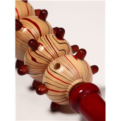 УЦЕНКА Массажёр «Скалка», универсальный, 36.5×5.8 см, 5 шаров с шипами, деревянный