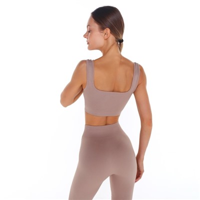 Топ спортивный женский Little Secret, бежевый, размер 44 (M)