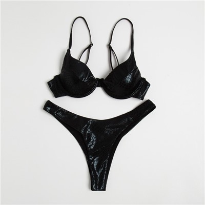 Купальник раздельный бельевой на косточках женский MINAKU, размер 42, чёрный