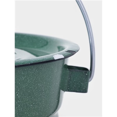 УЦЕНКА Ведро, 12 л, с крышкой, зелёное с зерном