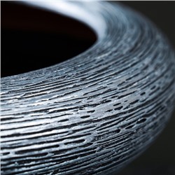 Кашпо для цветов «Плошка», 1.4 л, d=22 см, h=8 см, керамика, серое