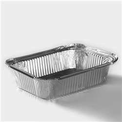 Формы для выпечки и запекания Доляна, набор 2 шт., 2 л, 25.7×19×6.5 см, фольга, серебристые