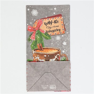 Пакет подарочный без ручек новогодний «Кому‒то ну очень хорошему», 10×19.5×7 см