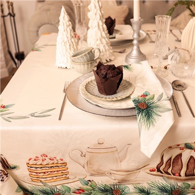 Скатерть новогодняя «Этель» New Years treat, 150×110 см ±3 см с ВГМО, 100% хлопок, саржа 190 г/м²