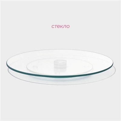 Подставка для торта вращающаяся Доляна, d=25 см, стекло