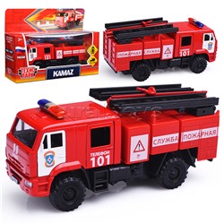 Машина металл Камаз-43502 МЧС 15,5 см, двери, подв дет, инер, кор.