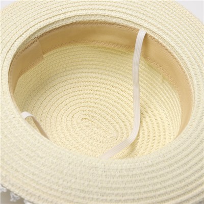 Шляпа для девочки MINAKU «Леди», размер 52, бежевая