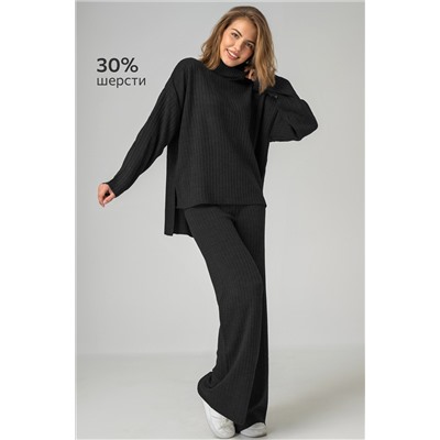 Женский вязаный костюм в рубчик-лапша Happyfox