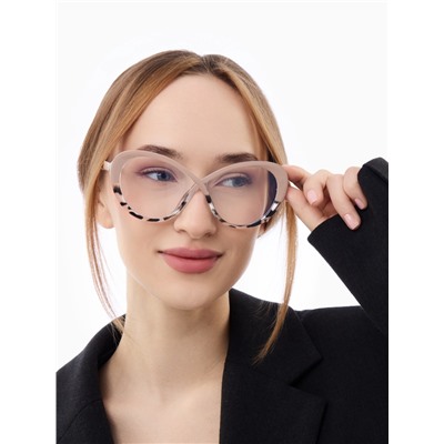 Очки женские имиджевые, прозрачные, дужка 14.2 см, ширина 14.1 см, линза 5.4×6.9 см