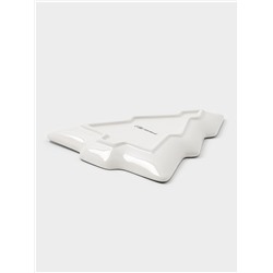 Тарелка сервировочная новогодняя Доляна «Сказки зимнего леса», 23×20×2.2 см, доломит, белая