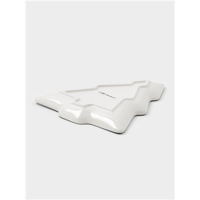 Тарелка сервировочная новогодняя Доляна «Сказки зимнего леса», 23×20×2.2 см, доломит, белая