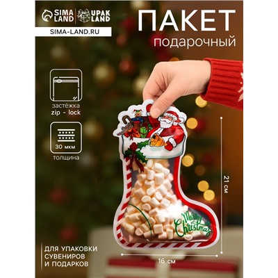 Пакет подарочный новогодний «Подарки», с zip - lock застежкой 16×21 см