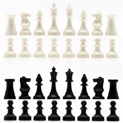 Шахматные фигуры классические, пластик, король 7,2 см, пешка 4 см