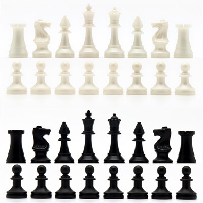 Шахматные фигуры классические, пластик, король 7,2 см, пешка 4 см