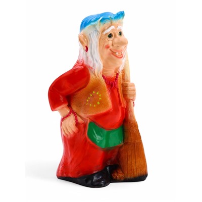 Садовая фигура из гипса «Бабка-Ёжка стоя», 33×35×65 см, МИКС