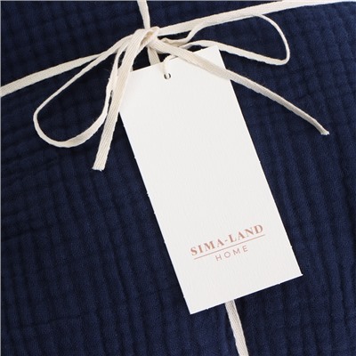 Плед с бахромой SL Home, муслин, 130×170 см, синий