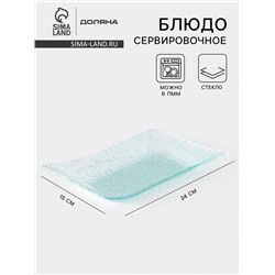 Блюдо сервировочное «Акцент», 24×15 см, прямоугольное, стекло, прозрачное