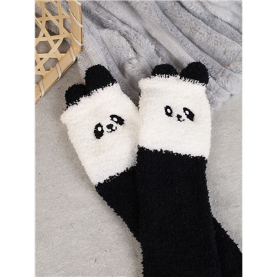 Носки женские флисовые р. 35-40 Лапки новогодний №2 Панда / MNZ-16/2 /уп 12 /700654