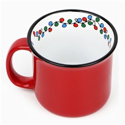 Кружка новогодняя керамическая «Гирлянда», 450 мл