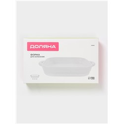 Форма для запекания Доляна «Зефир», 2.3 л, 38×22×6 см, прямоугольная, керамика, белая