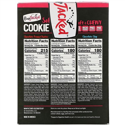 FlapJacked, Soft Baked Cookie Bar Variety Pack,  Chocolate Peanut Butter, Chocolate Brownie, Chocolate Chip, 12 Bars, 1.90 oz (54 g) Each