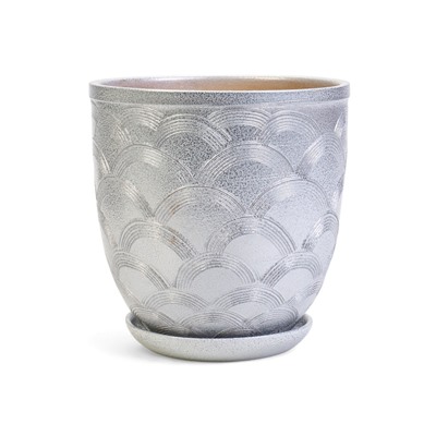 Горшок для цветов «Узор», 5 л, d=21 см, h=21 см, керамический, с поддоном