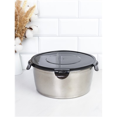 Салатник с герметичной крышкой 24х12 см металл / S-24-371 /уп 48/