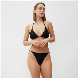 Купальник раздельный с блестящими вставками женский MINAKU, размер 42, чёрный