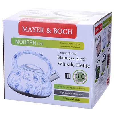 28200 Чайник 3л нерж/сталь со свистком МВ (х6)