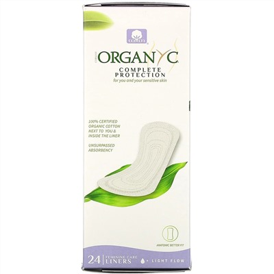 Organyc, Organic Cotton Panty Liners, Light Flow, 24 Liners