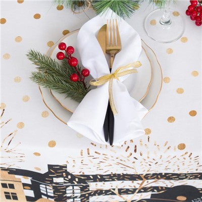 Скатерть новогодняя «Этель» Золотой город 147×180 см, 100% хлопок, саржа 190 г/м² с ГМВО