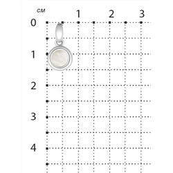 Серьги-пусеты из серебра с нат. перламутром родированные 925 пробы С-3902рп484