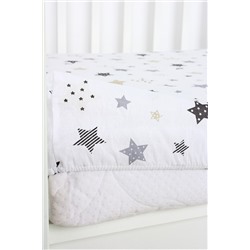 Простыня на резинке на прямоугольный матрас ,120х60, арт.ПРГ/звездочка серая