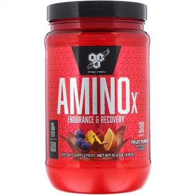 BSN, AminoX, выносливость и восстановление, фруктовый пунш, 435 г (15,3 унции)