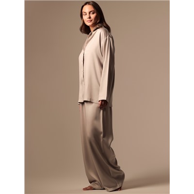 Пижама женская (рубашка, брюки) SL HOME Tensel Home, размер 48-50, серая