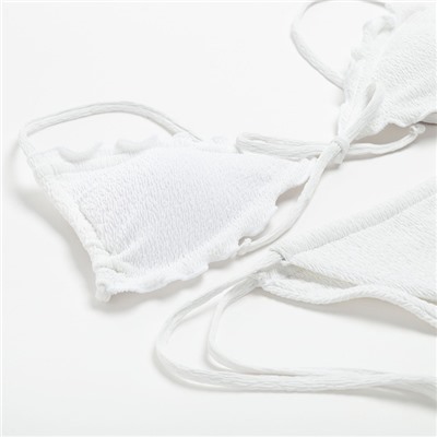 Купальник раздельный с завязками женский MINAKU, размер 42, белый