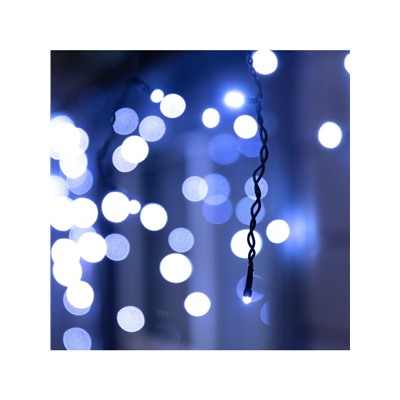 Гирлянда «Бахрома» 12×0.7 м, IP44, УМС, тёмная нить, 240 LED, свечение белое, 220 В