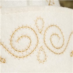 Шапка для бани и сауны, с вышивкой «Казахстанский колпак», полиэфир, шерсть, белая, «Добропаровъ»