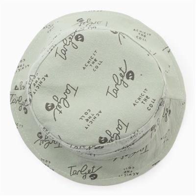 Панама детская MINAKU «Надписи», размер 48-50, зелёная