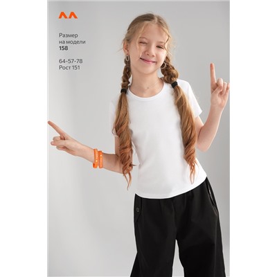 Футболка для девочки в рубчик из рибаны Happyfox