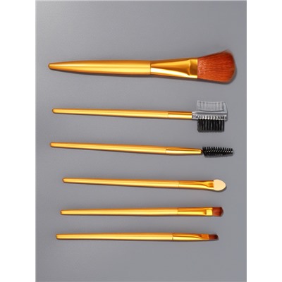 Набор кистей для макияжа, 6 предметов, цвет золотистый