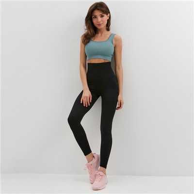 Легинсы спортивные женские MINAKU: SPORTLY, чёрные, размер 40-42