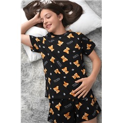 Хлопковая пижама для девочки с шортами Happyfox