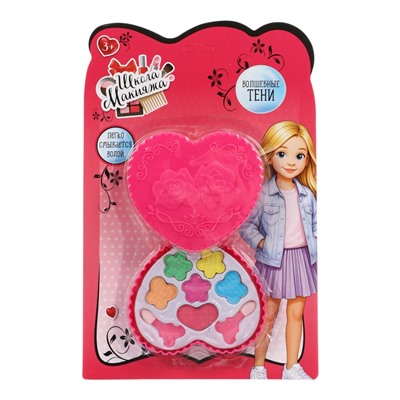 Набор косметики для девочки «Сердечко» тени 6 цветов + 2 аппликатора