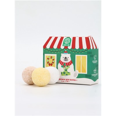 Бомбочки для ванны в домике «Медведь», набор 6 шт. × 40 г, URAL LAB