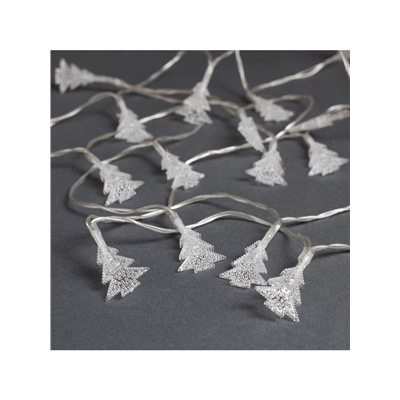 Гирлянда «Нить» 3 м с насадками «Ёлки», IP20, прозрачная нить, 20 LED, свечение мульти (RG/RB), мигание, USB