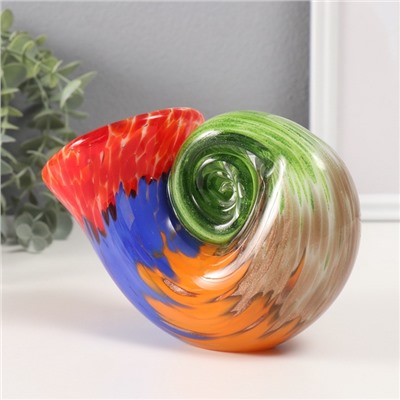 Фигурка стекло «Морская ракушка», разноцветная 9×20×12 см