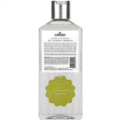 Cremo, All Season, Body Wash, No. 2, Sage & Citrus, 16 fl oz (473 ml)