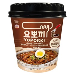 Рисовые клецки с лапшой (рапокки) в соусе Чачжан Jjajang Yopokki, Корея, 145 г Акция