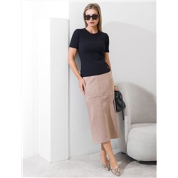 Юбка прямого силуэта из искусственной замши